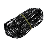 Aexit 6mm Dia Tube Fittings Tight Braided PET Expandable Sleeving Cable Wrap Sheath Black Silver Microbore Tubing Connectors Tone 16Ft