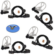 Load image into Gallery viewer, HQRP 4-Pack Acoustic Tube Earpiece Headset PTT Mic for Vertex VX-146 / VX-260 / VX-261 / VX-264 / VX-315 / VX-351PMR / VX-426 / VX-427A / VX-451 / VX-454 / VX-459 / EVX-459 / EXV-530 + HQRP Coaster
