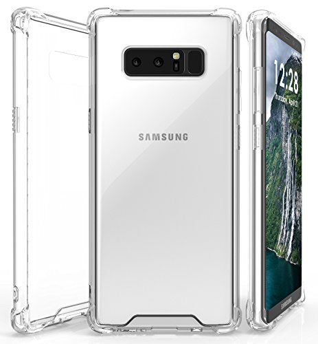 Case for Note 8, Aquaflex Clear Transparent TPU [Anti-Shock] Slim Cover with Hard Back for Samsung Galaxy SM-N950