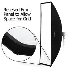 Load image into Gallery viewer, Fotodiox Pro 24&quot;x80&quot; Softbox PLUS Grid / Eggcrate for Studio Strobe / Flash with Soft Diffuser and Dedicated Speedring, for Speedotron Black Line 202VF, 206VF, 102, 103, 105, Brown line MW3R, MW3U, MW
