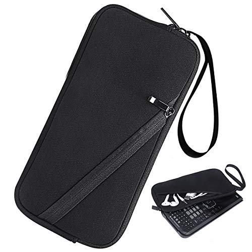 XBERSTAR Soft Carrying Pouch Sleeve Case Neoprene Bag Cover for Texas Instruments TI-83 TI-89 TI-84 Plus C Silver Edition Casio Graphing Calculator (Black)
