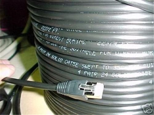 CERTICABLE 400' CAT-5E UNDERGROUND OUTDOOR CABLE WIRE UV RJ45 + BOOTS
