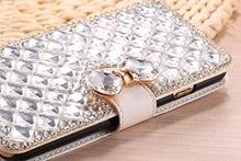 Load image into Gallery viewer, YUJINQ Samsung Galaxy A7 (2018) Wallet Case,Bling Diamond Bowknot Shiny Crystal Rhinestone PU Leather Card Slot Pouch Flip Cover Kickstand Case for Girl Woman Lady (Clear)
