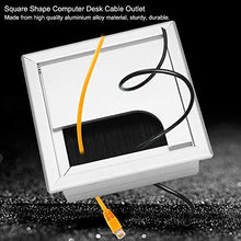 Load image into Gallery viewer, Cable Square Outlet, Aluminium Messy Cords Organizer with Built-in Cut-Free Brush Child-Safe Structure for Management Wire and Cable in Home Office (Small)
