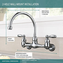 Load image into Gallery viewer, Peerless 2 Handle Wall Mount Kitchen Sink Faucet, Chrome P299305 Lf
