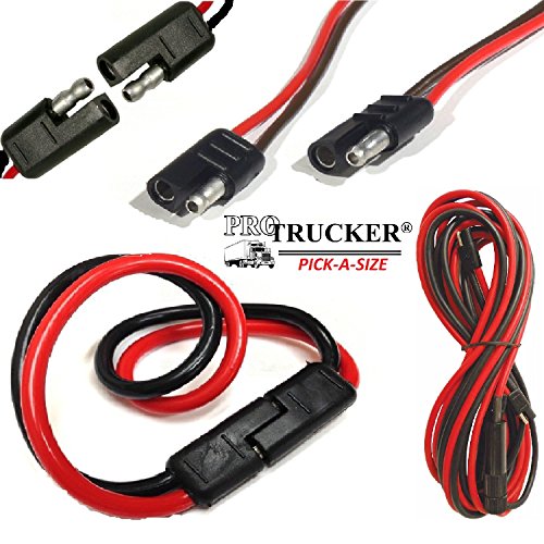 Pro Trucker 2 Pin Quick Disconnect Wire Harness SAE Connector Bullet Lead Cable - (12 Gauge / 48