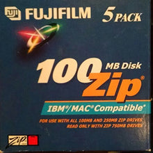 Load image into Gallery viewer, Fujifilm 5PK Zip Data CART 100MB-PC/MAC FMT (25275005)

