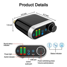 Load image into Gallery viewer, Mini Bluetooth 5.0 Power Amplifier Wireless Audio Receiver with 12V 5A DC Adapter, Stereo Hi-Fi Digital Amp 2 Channel 50W+50W with AUX/USB/Bluetooth Input for Phone PC Tablet MP3(Black)
