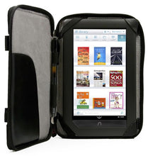Load image into Gallery viewer, Premium Durable Professional Portfolio Cover Carrying Zipper Flip Case with Build in Handles for Barnes and Noble Nook Color eBook Reader Tablet and Hand Strap and HD Noise Filter Ear Buds Earphones
