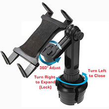 Load image into Gallery viewer, Charger City Long Arm Xtreme Tablet Beverage Drinks Cup Holder Mount W/10inch Arm &amp; 360âº Swivel Adjus
