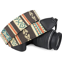 Wolven Pattern Canvas Camera Neck Shoulder Strap Belt for All DSLR/SLR/Men/Women etc, Light Yellow Stripe Pattern