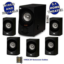 Load image into Gallery viewer, Acoustic Audio AA5171 Home Theater 5.1 Bluetooth Speaker System with FM and 5 Extension Cables
