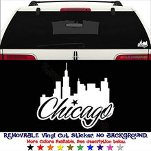 Load image into Gallery viewer, GottaLoveStickerz Chicago City Skyline Removable Vinyl Decal Sticker for Laptop Tablet Helmet Windows Wall Decor Car Truck Motorcycle - Size (07 Inch / 18 cm Wide) - Color (Matte Black)
