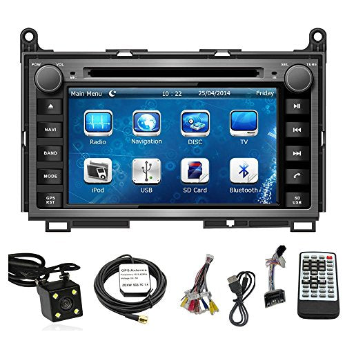 Car GPS Navigation System for TOYOTA Venza 2009 2010 2011 2012 Double Din Car Stereo DVD Player 7 Inch Touch Screen TFT LCD Monitor In-dash DVD Video Receiver with Built-In Bluetooth TV Radio, Support