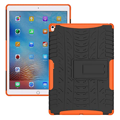 for iPad Pro 9.7 Case, Model: A1673 A1674 A1675 Protective Cover Double Layer Shockproof Armor Case Hybrid Duty Shell Anti-Slip with Kickstand for Apple iPad Pro 9.7 Inch 2016 Tablet Orange