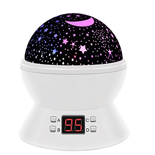 Star Projector Night Lights For Kids, Projector Nightlight With Timer, Scopow 360 Degree Rotation Co