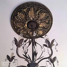 Load image into Gallery viewer, Ekena Millwork CM16OXPAS Oxford Ceiling Medallion, 16 7/8&quot;W x 11 3/4&quot;H x 1 1/2&quot;P, Hand-Painted Pale Gold
