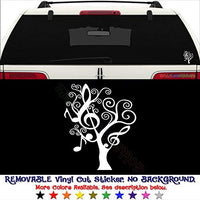GottaLoveStickerz Music Tree Notes Symbol Removable Vinyl Decal Sticker for Laptop Tablet Helmet Windows Wall Decor Car Truck Motorcycle - Size (10 Inch / 25 cm Tall) - Color (Matte Red)