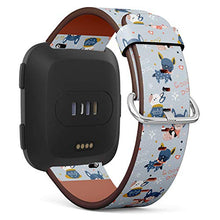 Load image into Gallery viewer, Replacement Leather Strap Printing Wristbands Compatible with Fitbit Versa - Cartoon Dogs Pattern
