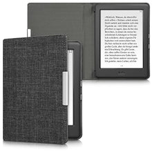 Load image into Gallery viewer, kwmobile Case for Kobo Glo HD (N437) / Touch 2.0 - Book Style Fabric Protective e-Reader Cover Flip Folio Case - Dark Grey
