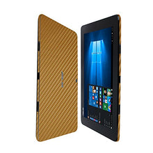 Load image into Gallery viewer, Skinomi Gold Carbon Fiber Full Body Skin Compatible with Asus Transformer Book T100HA (Tablet Only)(Full Coverage) TechSkin with Anti-Bubble Clear Film Screen Protector
