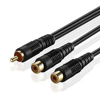 ALEONE RCA Y Adapter Cable Splitter RCA 2-Female to 1-Male Connector Wire Cord Plug