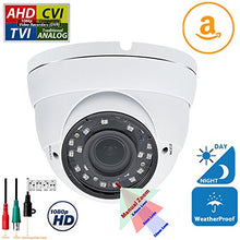 Load image into Gallery viewer, Indoor Outdoor 1080P HD Dome CCTV Security Camera, 2.8-12mm Adjustable Varifocal Manual Zoom Lens Hybrid 4-in-1 TVI/AHD/CVI/Analog
