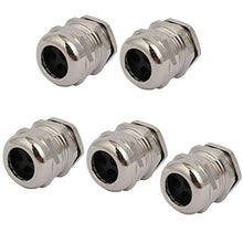 Load image into Gallery viewer, Aexit M20x1.5mm Thread Transmission 5mm Dia 3 Holes Metal Cable Gland Joint Silver Tone 5pcs
