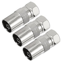 uxcell 3pcs Silver Tone BSP F Male to PAL Female Jack Adapter Linker