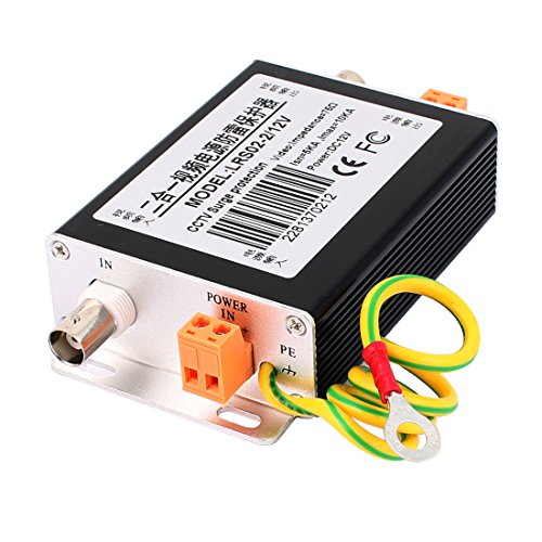 Aexit DC 12V Lighting Accessories Power Signal Lighting Arrester Power Surge Protection Low Voltage Transformer Black LRS02-2/12V