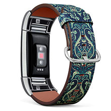 Load image into Gallery viewer, Replacement Leather Strap Printing Wristbands Compatible with Fitbit Charge 2 - Paisley Watercolor Floral Pattern
