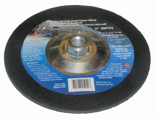 Shark 12643 7-Inch by 0.25-Inch by 5/8-11 Zirconia Depressed Center Wheel with Grit-24