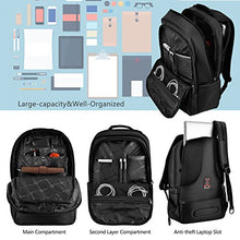 Load image into Gallery viewer, KOPACK Deluxe Black Water Resistant Laptop Backpack 15.6 17 Inch Travel Gear Bag Business Trip Computer Daypack KP512
