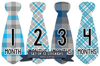 Baby Monthly Tie Stickers - Baby Milestone Stickers - Newborn Boy Stickers - Month Stickers for Baby Boy - Baby Boy Tie Stickers - Monthly Milestone Stickers
