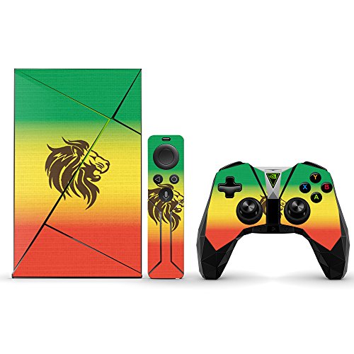 MightySkins Skin Compatible with NVIDIA Shield TV (2017) wrap Cover Sticker Skins Rasta Lion