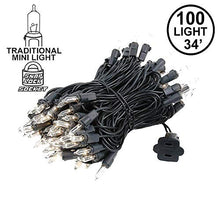 Load image into Gallery viewer, Novelty Lights 100 Light Clear Christmas Mini Light Set, Black Wire, 34&#39; Long
