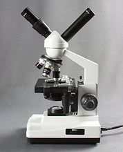 Load image into Gallery viewer, Vision Scientific VME0007-T-100-LD-E2 Dual View Compound Microscope, 10x WF Eyepieces, 40x1000x Magnification, LED Illumination, Coaxial Coarse &amp; Fine Focus, 1.25 NA Abbe Condenser, Mechanical Stage

