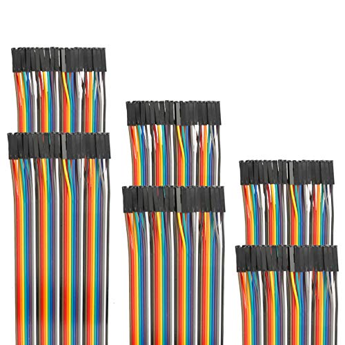 EDGELEC 120pcs 100cm Dupont Wire Female to Female Breadboard Jumper Wires 3.9 inch 1pin-1pin 2.54mm Connector Multicolored Ribbon Cables DIY Wires Length 10 15 20 30 40 50 100cm Optional