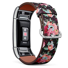 Load image into Gallery viewer, Replacement Leather Strap Printing Wristbands Compatible with Fitbit Charge 2 - Vintage Floral Pattern
