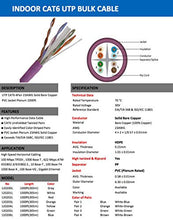 Load image into Gallery viewer, CAT6 1000ft Plenum Black | Plenum Rated Bulk Cable (Black) | by SYSTEC101 | 100% Pure Copper Conductors | 550MHZ UNSHIELDED | 23AWG, UTP, 4 Pairs | Solid Bare Copper | 1000ft | Black ETHERNET Cable
