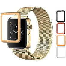 Load image into Gallery viewer, Josi Minea Apple Watch [ 38mm ] 3D Tempered Glass Screen Protector with Edge to Edge Coverage Anti-Scratch Ballistic LCD HD Cover Guard Premium Shield for Apple Watch - 38mm [ Gold ]
