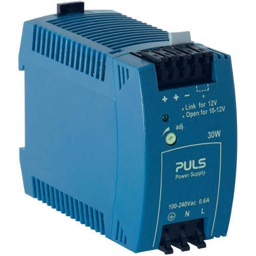 PULS ML30.102 100-240 VAC Input, 3-2.5 AMP, MINILINE, Power Supply, 10-12 VDC Output, 1 Phase, 30 WATT, DIN-Rail
