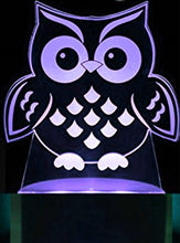 Load image into Gallery viewer, 3D Owl Night Light Illusion Lamp 7 Color Change LED Touch USB Table Gift Kids Toys Decor Decorations Christmas Valentines Gift
