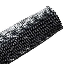 Load image into Gallery viewer, HellermannTyton 170-03010 Flame Retardant Expandable Braided Sleeving, 1.25&quot; Dia, Black, 50.0 ft/Standard Reel
