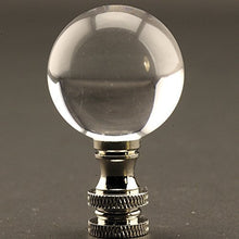 Load image into Gallery viewer, Acrylic Polished 30 MM (1.18 Inch) Diameter Ball Lamp Finial 2 Inches High with choice of base colors (Silver)
