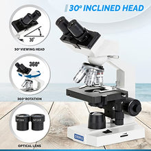 Load image into Gallery viewer, OMAX 40X-2000X Binocular Compound LED Microscope+Book+Blank Slides+Covers+Lens Paper
