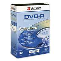 Verbatim DVD-R 4.7GB 8X 10pk Video Trimcases (With VideoGard Protection) (Discontinued by Manufacturer)