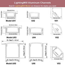 Load image into Gallery viewer, LED Aluminum Channel with Clear Cover, LightingWill 10 Pack 3.3Ft/1M U Shape Recessed mount (Section Size:0.40&quot; x 1.18&quot;) Anodized Black Channel System for &lt;20mm LED Strip Lights with Caps+Clips U03
