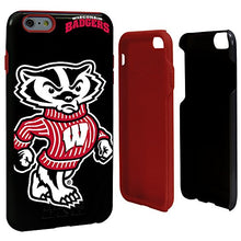 Load image into Gallery viewer, Guard Dog Collegiate Hybrid Case for iPhone 6 Plus / 6s Plus  Wisconsin Badgers  Black
