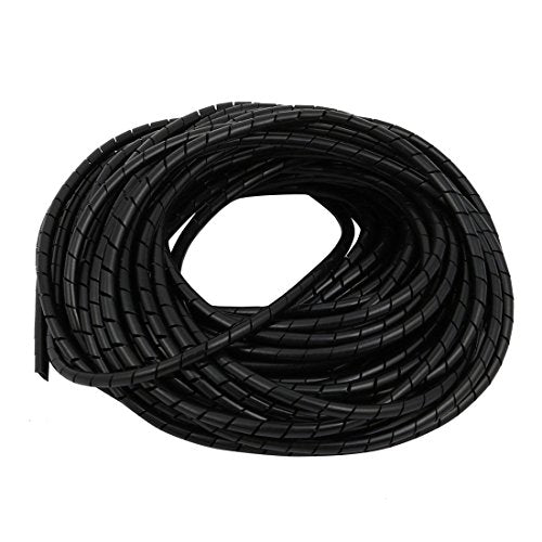 Aexit 3pcs 10M Electrical equipment Long 3mm Dia Flexible Cable Wire Wrap Spiral Tube Cord Management Black